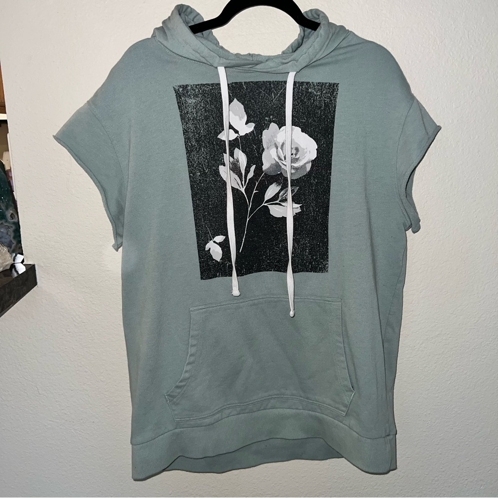 No Boundaries Green Floral Hoodie